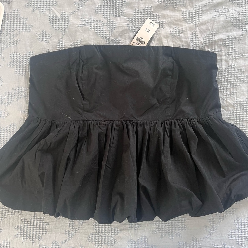 Abercrombie & Fitch Black Bubble Hem Top